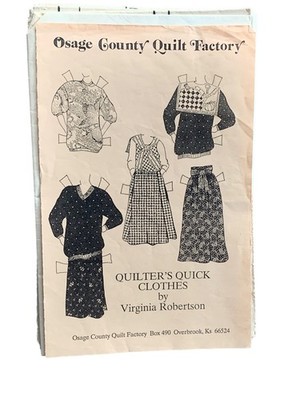 Osage County Quilt Factory Quilter s Misses Dress Shirt Uncut Sewing Pattern