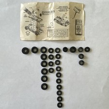 Vintage Slot Car Parts Lot AFX/Aurora Various Sizes 28 Tires Racing Oil Sheet