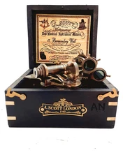 J.SCOTT Antique Sextant Nautical Brass Working Marine Vintage Box Christmas Gift