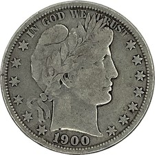 1900 Barber Silver Half in SAFLIP® - Fine- (VG+)