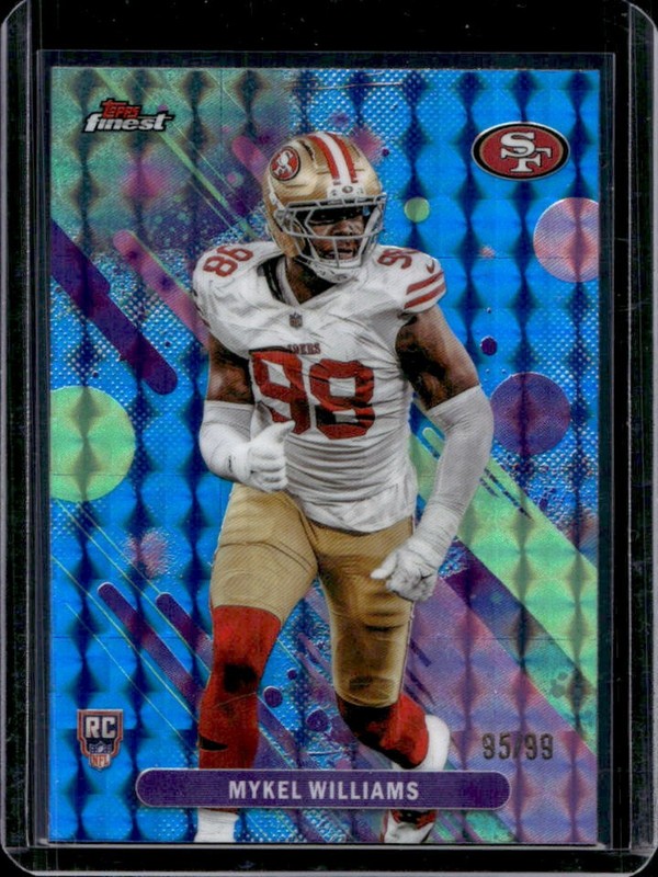 2025 Topps Finest Mykel Williams RC Blue Geometric Refractor Rookie #/99 49ers