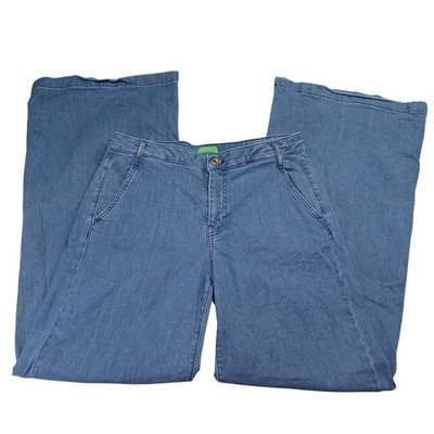 United Colors of Benetton Sophia Wide Leg Jeans Medium Wash Blue Womens Size 8
