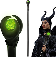 51-Inch Deluxe Maleficent Staff with Green Light Orb Wizard Scepter Magic Wand H