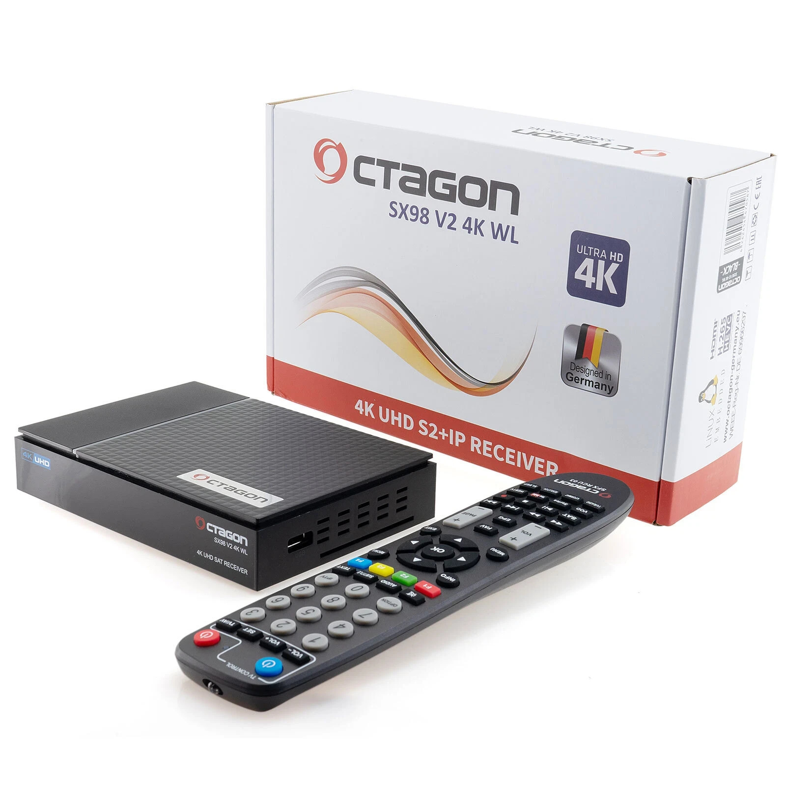 Octagon SX98 V2 4K WL UHD Linux 1x DVB-S2 Sat IP Receiver - Image 2