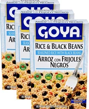 Goya Seasoned Rice and Black Beans Mix, 7 Ounce Pack of 3