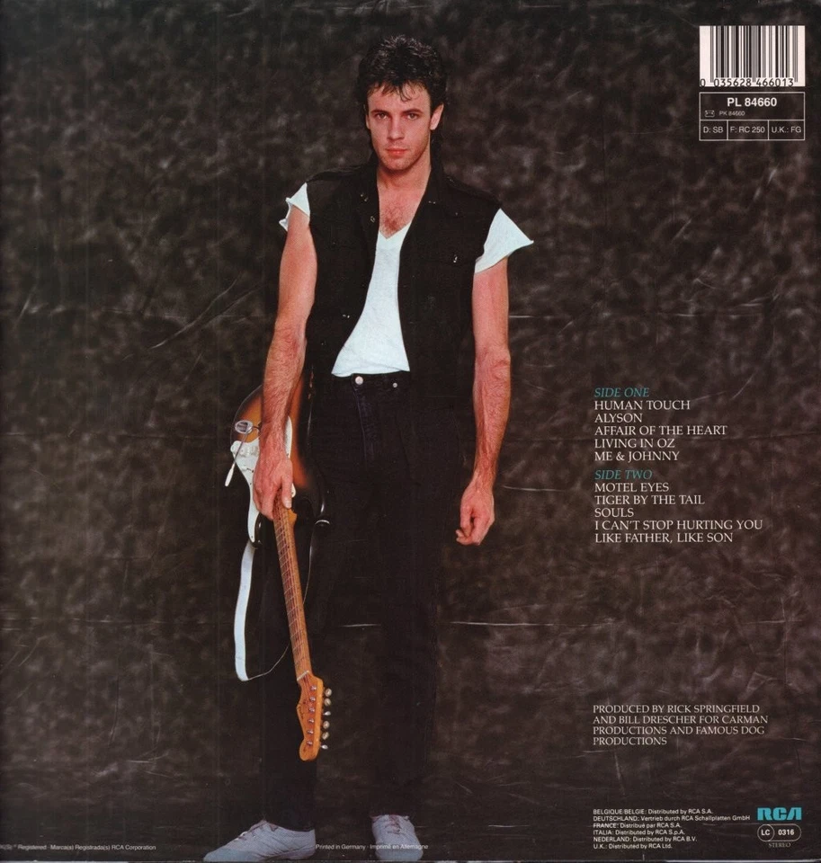 Rick Springfield Living In Oz LP vinyl Germany Rca 1983 with inner sleeve - Image 2 of 4