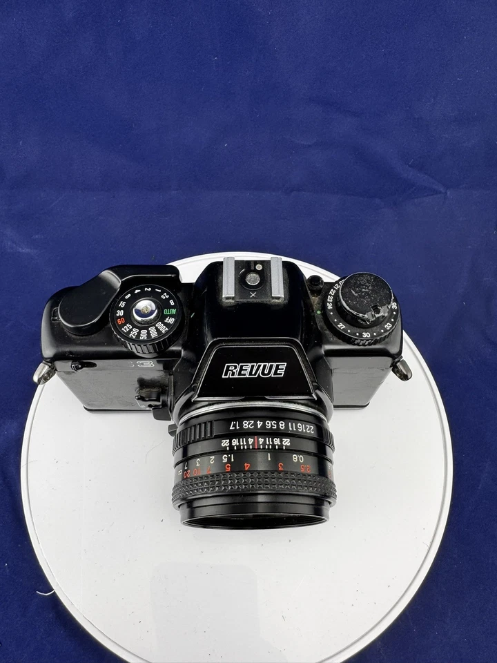 Revue AC3s Carcasa Cuerpo Cámara Analógica SLR con Lente Vivitar 50mm f1.7 Foto 2 de 3