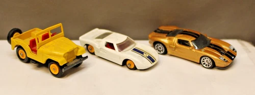 MATCHBOX VINTAGE LESNEY MODELS FORD GT AND JEEP WITH MAINLINE FORD GT  ^
