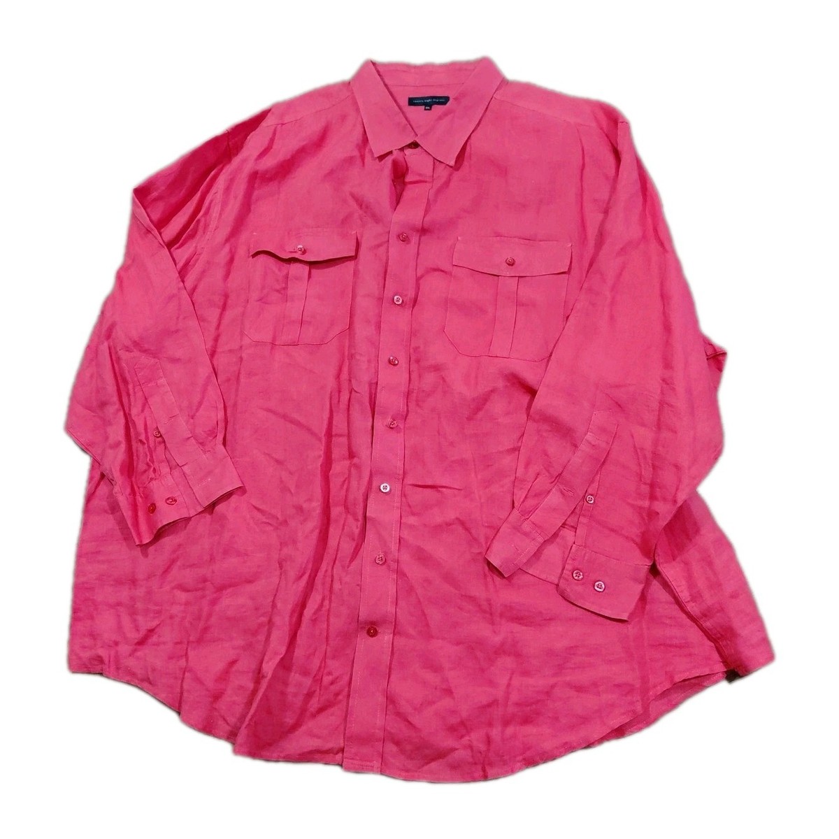 Twenty Eight Degrees Men's Shirt Sz 5XL Reddish Long Sleeve Button Down  Pockets