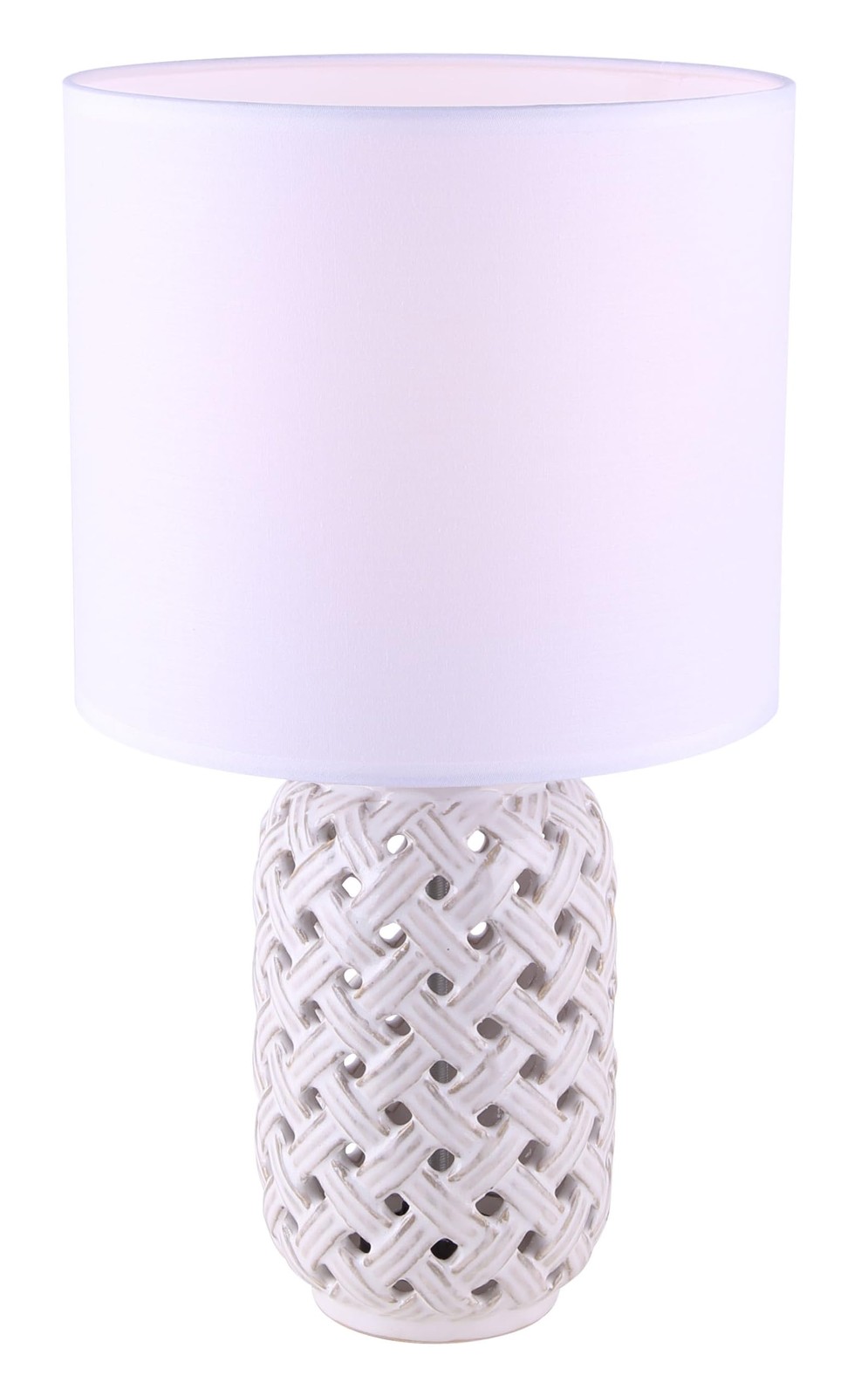 Canarm Luana Table Lamp, 16-Inch Transitional Design in White Finish with On/...