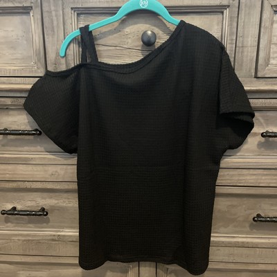 Women s Boutique Top Off The Shoulder Knit -  Large Black