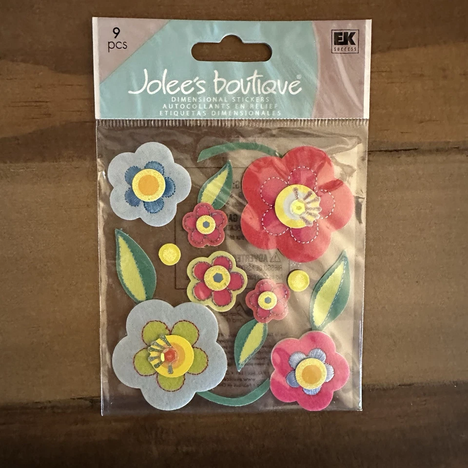 Lote de 9 paquetes de pegatinas florales dimensionales para álbumes de recortes Jolee’s Boutique Foto 3 de 4