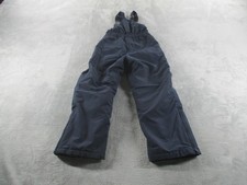 Lands' End Snow Bib Youth 10 Blue Squall Insulated Ski Pants Grow-A-Longs