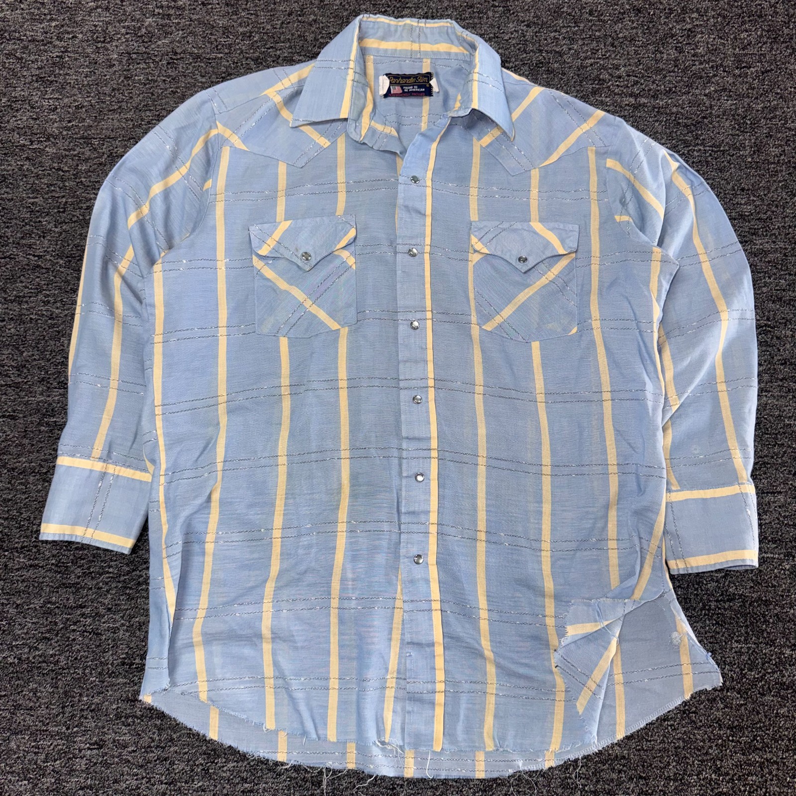 Vintage Panhandle Slim Pearl Snap Western Cowboy Woven Button Shirt Mens Sz 16.5
