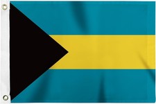 Bahamas Flag 12X18 Inches for Boat, Vivid Col...