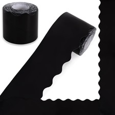 Vuzvuv 68 Ft 3In Black Bulletin Board Border, 1 Roll of Scalloped Trim Border...