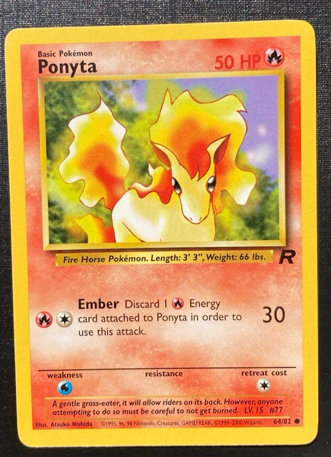 Ponyta 64/82 Pokémon Team Rocket Unlimited Common TCG LP