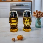 Vintage 1970's Anchor Hocking Georgian Amber Glass Salt & Pepper Shakers MCM