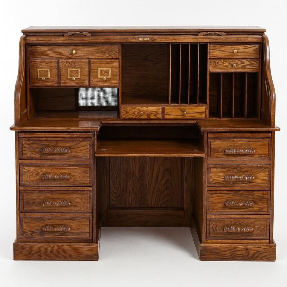 Oak Crest Roll Top Desk