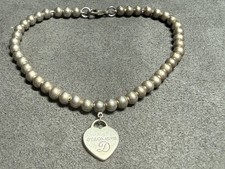 Tiffany Return To Tiffany Mini Heart Tag Ball Beads Bracelet 925 6.5  