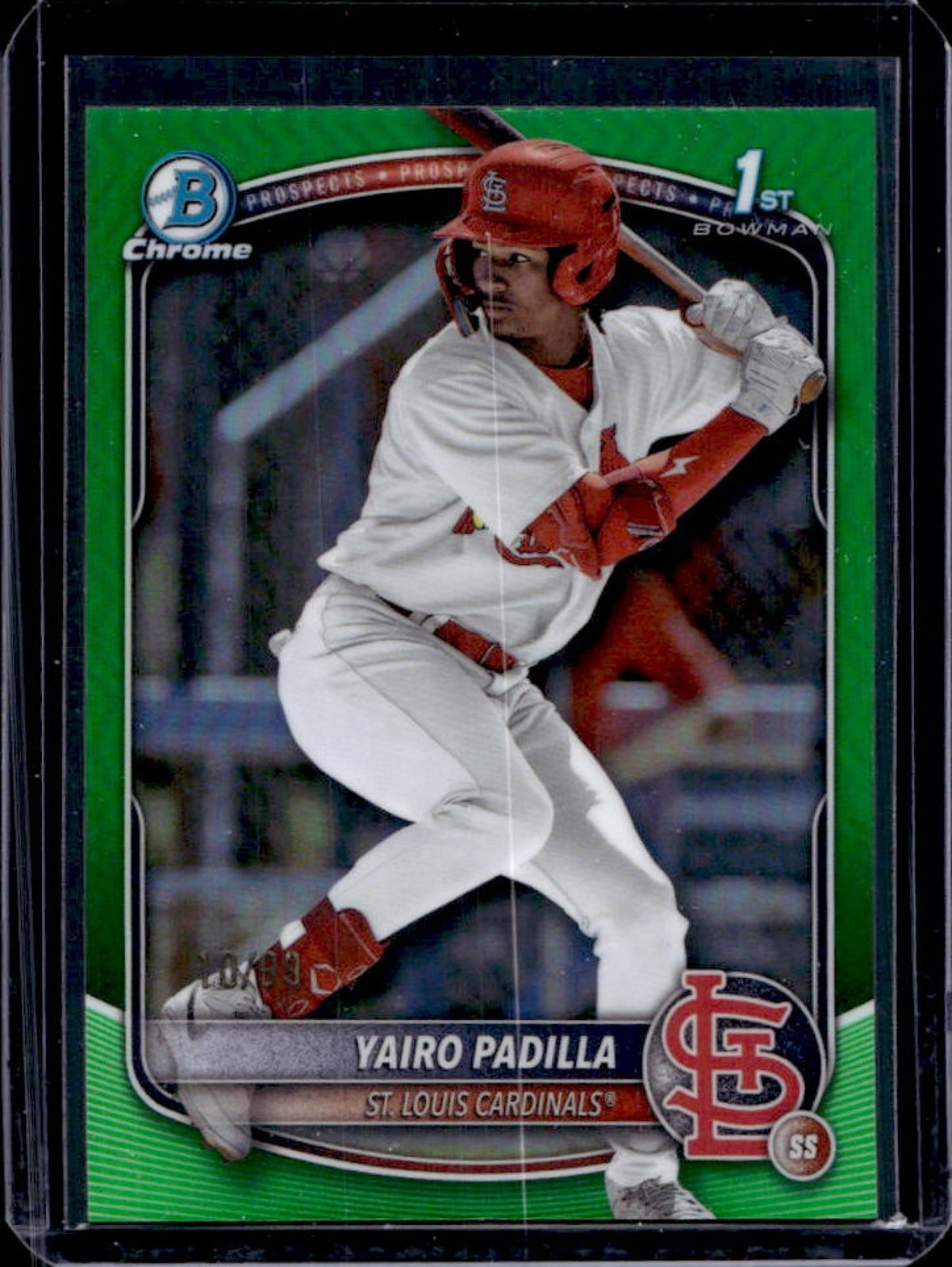 2025 Bowman Chrome Sapphire Yairo Padilla Green Refractor 1st Prospect #/99