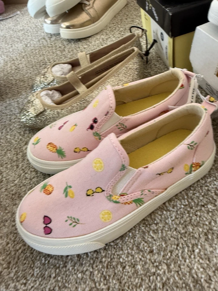 Новый с Ярлыками лот девочек 13 туфли Keds, кроссовки, золото платье туфли, Summer без шнурков - Изображение 4 из 4