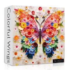 Butterfly Puzzles for Adults 1000 Pieces, Challenging Colorful Flower Butterf...