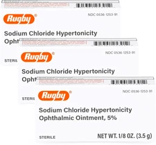 Rugby Sodium Chloride Eye Ointment 5% 3.5g Pack of 3 – Compare to Muro 128
