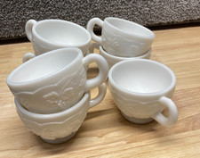 Vintage Westmoreland Milk Glass Punch Bowl Cups Set Of 7 CUPS ONLY