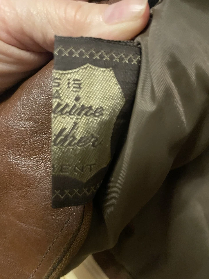 Vintage 1970s Brown Leather Jacket Coat Hippie Almost Famous ML 42 - Image 3 of 4