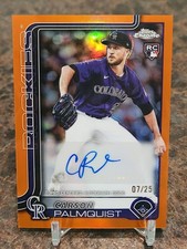2025 Topps Chrome Update Series Autographs /25 Carson Palmquist #AC-CP Orange RC