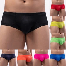 Bold Color Options for Men's Half Hip Wrap Bikini Briefs with Sexy U Pouch