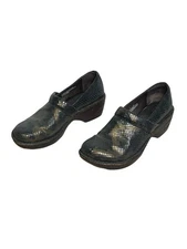 Born Clogs Womens Metallic Snake Skin Pattern US 7 Eur 38 B23603 Nurse Comfort