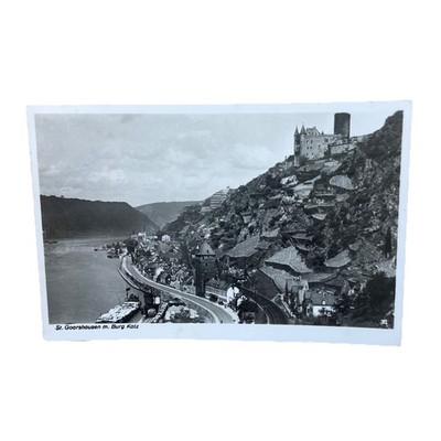 Postkarte AK Sankt Goarshausen Ortsansicht Burg Katz Gelaufen 1939 Ansichtskarte