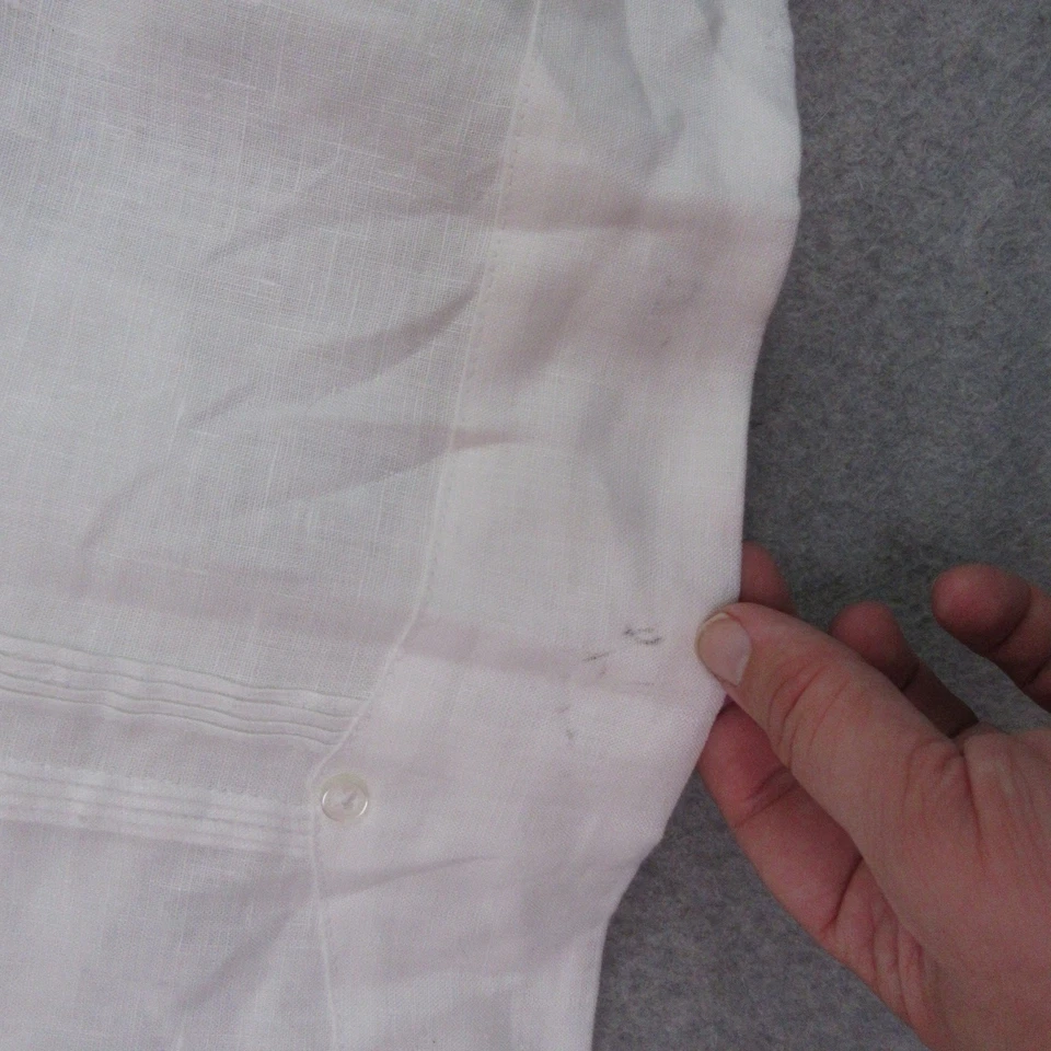 Cubavera Mens Guayabera Button Up Shirt Long Sleeve 2X White 100% Linen - Image 4 of 4