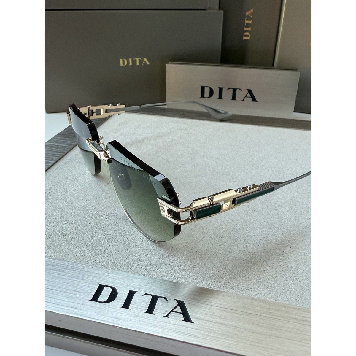 DITA GRAND IMPERYN DTS-164-02 White Gold GreenGradient Lens