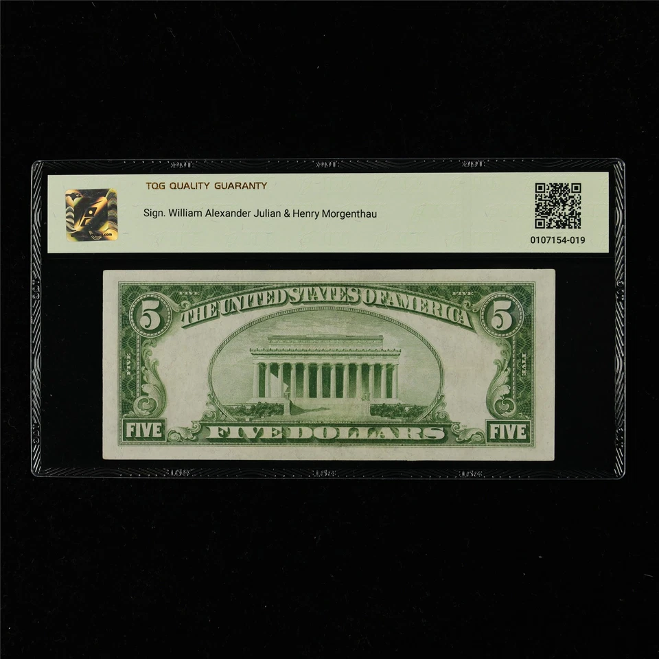 1934 Silver Certificates 5 Dollars Fr#1650 - Image 2 of 4