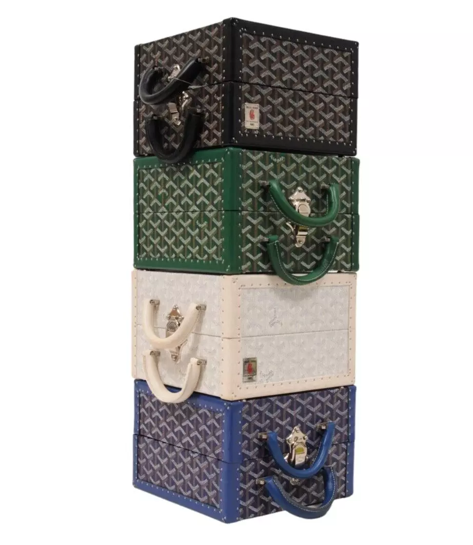 Goyard Ecuelle De Voyage Green Hard Sided Display Travel Trunk Case Dog Cat  Pet