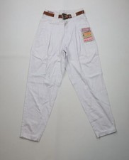 Deadstock Vintage 90s Streetwear Womens 9/10 Belted High Waist Tapered Leg Pants