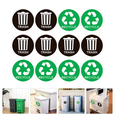  2 Bags Müllklassifizierungszeichen Recycling Aufkleber Langlebiger Abfall