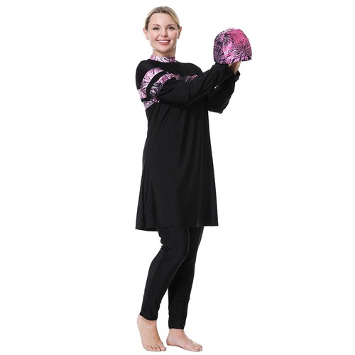 Traje de baño burkini de cubierta completa modesto talla grande para mujer ropa de playa islámica - Imagen 33 de 42