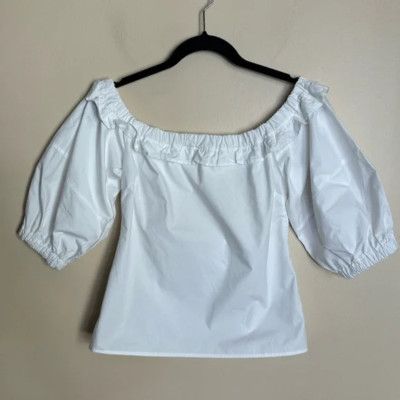 Ba&sh Pascal Off-the-Shoulder Top  Blouse White size Small Peasant Bohemian