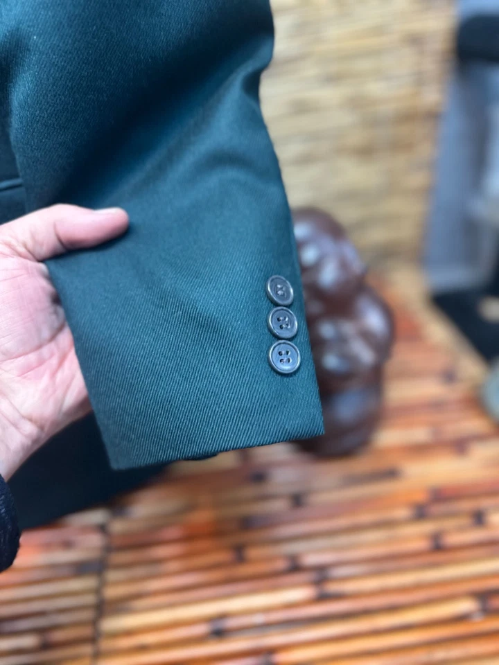 Loro Piana Saks пятый мужской твердый зеленый 100% кашемир Sport пальто Blazer 42L - Изображение 3 из 4