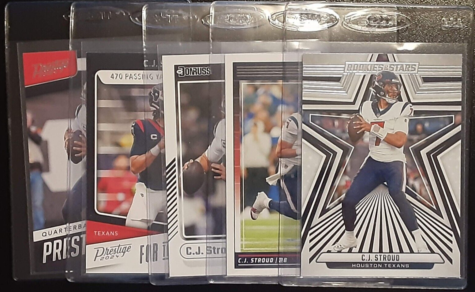 C.J Stroud x5 Card Lot 2024 Panini Rookies & Stars Prestige Pros Donruss Score