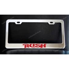 RUSH License Plate Frame, Custom Made of Chrome Plated Metal