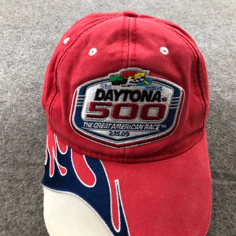 Gorra Nascar para hombre ajustable roja bordada Daytona 500 deletreada 2009 Foto 2 de 4