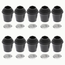Threaded Bass Spur / Floor Tom Leg Tips Plastic Feet w/ Lock Nut for Drum 10Pcs