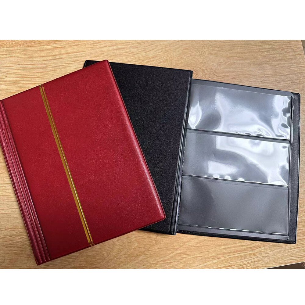 Ship from USA Red 20 Sheets Stamp Collection Album Stamps Storage Book Holder