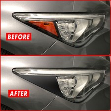 FOR 14-24 Infiniti Q50 Headlight Side Marker GLOSS BLACK Precut Vinyl Overlays