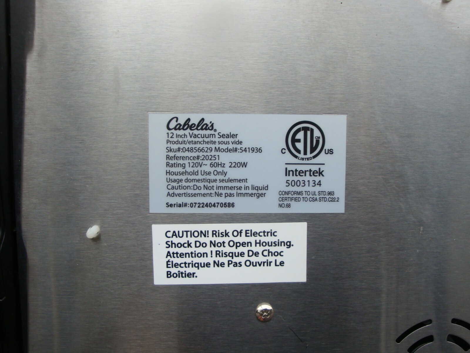 Cabela's 12" CommercialGrade Vacuum Sealer eBay